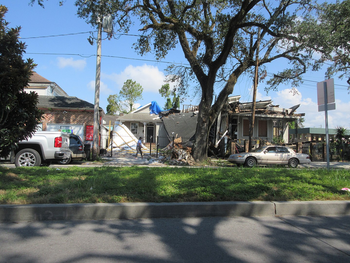 Damage from Hurricane Ida in New Orleans. 