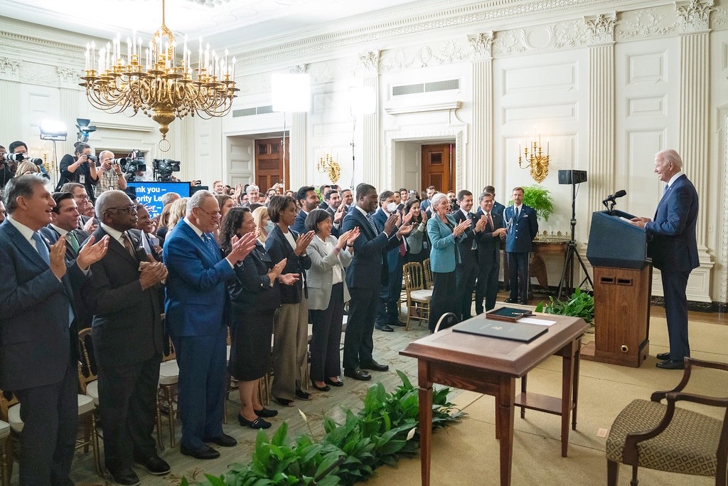 President Joe Biden delivers remarks before signing H.R. 5376, the “Inflation Reduction Act of 2022”, Tuesday, August 16, 2022, in the State Dining Room of the White House. 