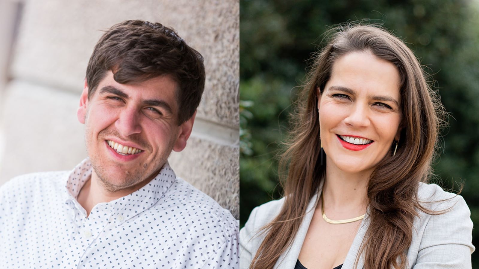 Composite photo of former executive director Jamal Raad on the left and new executive director Lena Moffitt on the right.