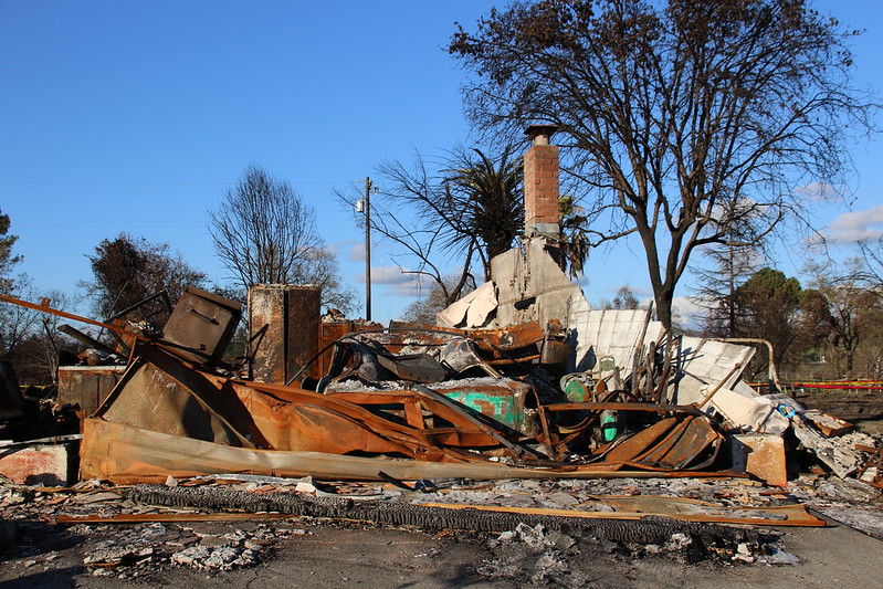 The remains of a home destroyed by wildfire. 